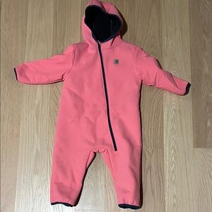 Pink Carhartt snowsuit 24M